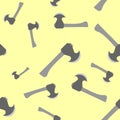 Seamless pattern with lumberjack axes for your design. Vector illustration. Royalty Free Stock Photo