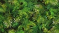 Seamless pattern of lush date palm fronds showcasing captivating array of green shades AI Image