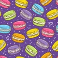 Seamless pattern with macarons