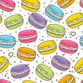 Seamless pattern with macarons