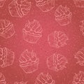 Seamless pattern made of cupcakes. Vintage