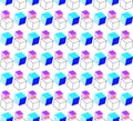 seamless vector pattern made of 3d cubes Royalty Free Stock Photo