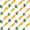 Seamless pattern made from fresh carrots. Food illustration. Royalty Free Stock Photo