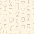 Seamless pattern made of linear drinkware