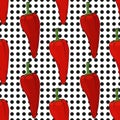 Seamless pattern made from red peppers. chilli. Royalty Free Stock Photo