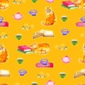 Seamless pattern with magic things. Witch`s background