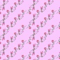 Seamless pattern Magnolias on bright pink background. Beautiful ornament with spring flowers Royalty Free Stock Photo