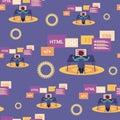 Seamless Pattern with Man Programmer Designer