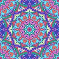 Seamless pattern with mandalas in beautiful bright colors. Vector background Royalty Free Stock Photo