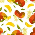 Seamless pattern mango and flower Royalty Free Stock Photo