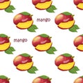 Seamless pattern with mango Royalty Free Stock Photo