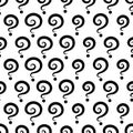 Seamless pattern from many black question marks