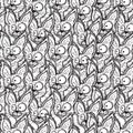 Seamless pattern with many drawing cats