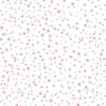 Seamless pattern of many red and grey snowflakes on white background. Christmas winter theme for gift wrapping. New Year seamless Royalty Free Stock Photo