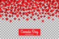 Seamless pattern with maple leafs for 1st of July celebration on transparent background. Canada Day. Royalty Free Stock Photo