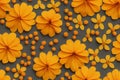 Seamless pattern. Marigold flowers pattern 3d illustration. Repeatable back Royalty Free Stock Photo