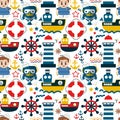 Seamless pattern marine and nautical Royalty Free Stock Photo