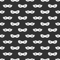 Seamless pattern with mask. Black and white carnival simple design. Superhero mask. Traditional venetian festive carnival icon. Ma