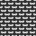 Seamless pattern with mask. Black and white carnival simple design. Superhero mask. Traditional venetian festive carnival icon. Ma