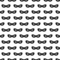 Seamless pattern with mask. Black and white carnival simple design. Superhero mask. Traditional venetian festive