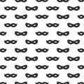 Seamless pattern with mask. Black and white carnival simple design. Superhero mask. Traditional venetian festive Royalty Free Stock Photo