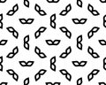 Seamless pattern with mask. Black and white carnival simple design. Superhero mask. Traditional venetian festive