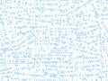 Math formulae blue vector seamless pattern Royalty Free Stock Photo