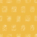 Seamless pattern with mayan glyphs Royalty Free Stock Photo