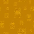 Seamless pattern with mayan glyphs Royalty Free Stock Photo