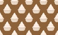 Seamless pattern mayonnaise in small round bowl. Tasty creamy dressing for food product design.
