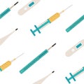 Seamless pattern of medical devices. Vector illustration on a white background Royalty Free Stock Photo