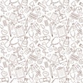 Seamless pattern with medical icons on white background