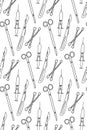 Seamless pattern with medical instruments