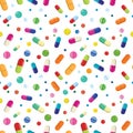Seamless pattern with medicine drugs illustration