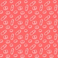 Seamless pattern with medicines, capsules, medicaments, drugs, pills and tablets. Medical pharmacy backgrounds and textures. Royalty Free Stock Photo