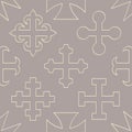 Seamless pattern with Medieval heraldic crosses