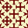 Seamless pattern with Medieval heraldic crosses