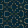 Seamless pattern with Medieval heraldic crosses