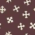 Seamless pattern with Medieval heraldic crosses