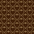 Seamless pattern in Mehdi style from stylized for henna drawing of hearts. Decoration in ethnic oriental, Indian style