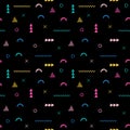 Seamless pattern in Memphis style. Computer glitch background Royalty Free Stock Photo