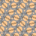 Seamless pattern with meow lettering Royalty Free Stock Photo