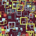 Messy seamless abstract background with thin line squares.