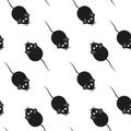 Seamless pattern with mice on a white background. Vector