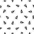 Seamless pattern of Microscope. Black on white Royalty Free Stock Photo