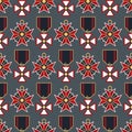 Seamless pattern with military medals Royalty Free Stock Photo