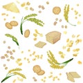 Seamless pattern with millet foodstuff