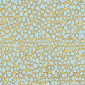 A seamless pattern that mimics the unique texture of giraffe skin with a stylized cerulean blue and golden-yellow color Royalty Free Stock Photo