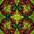 Seamless Pattern minimalism small flower pattern with leaves, colour cyber lime