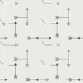 Arrows are oriented in various directions, featuring thin black outlines Royalty Free Stock Photo